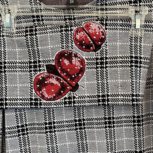 St. John Sport by Marie Gray Medium plaid ladybug knit long sleeve with scarf - Picture 6 of 11